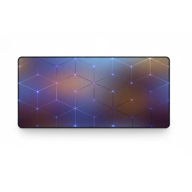 XXL Geometric Gaming Mouse Pad — Neon Stellar Pattern | PopMyPad