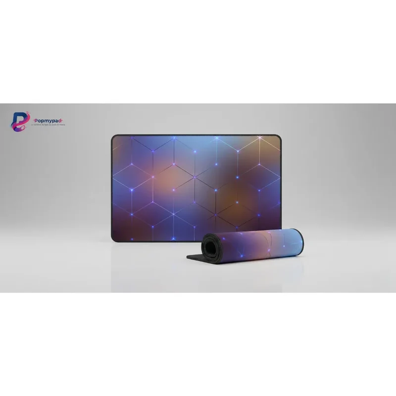 XXL Geometric Gaming Mouse Pad — Neon Stellar Pattern | PopMyPad
