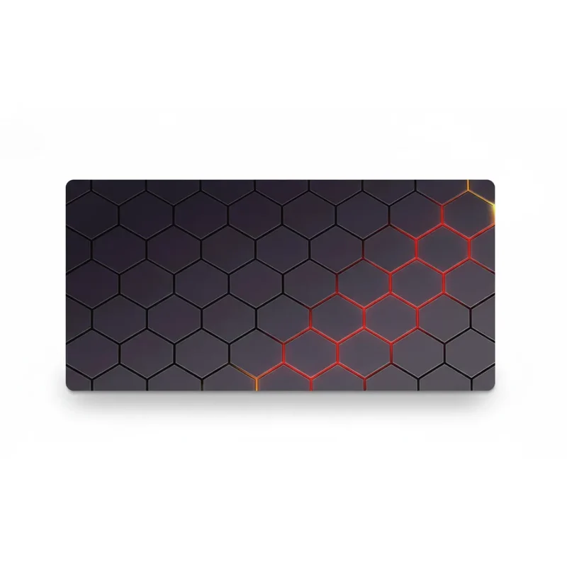 XXL Geometric Gaming Mouse Pad — Lava Hexagons | PopMyPad