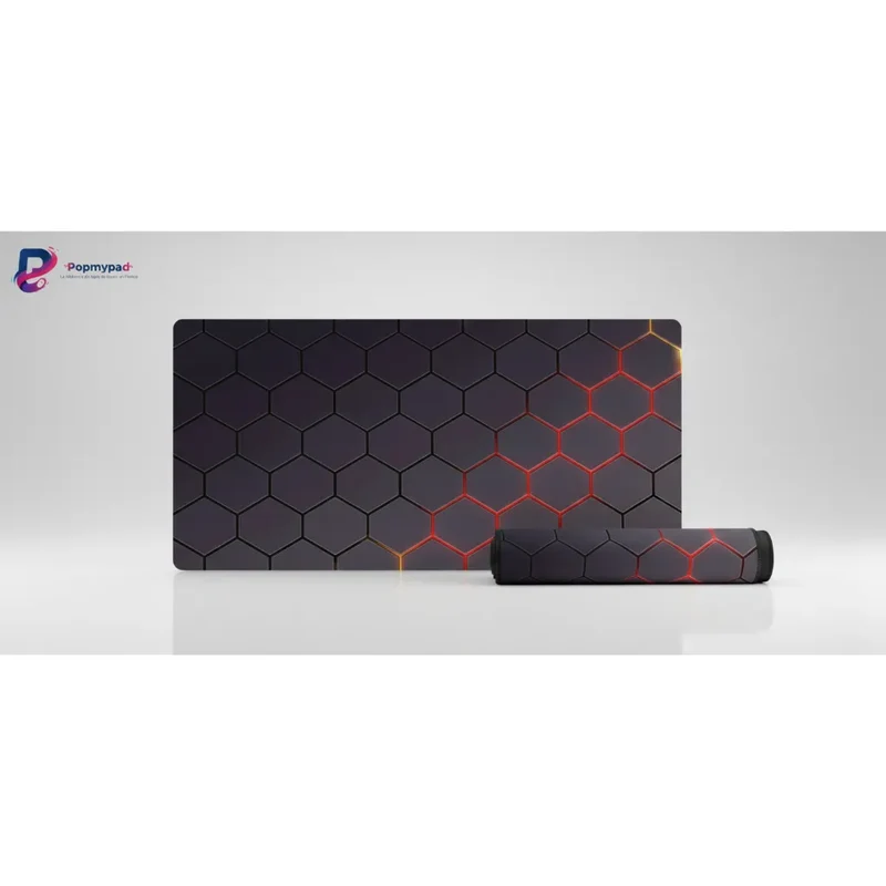 XXL Geometric Gaming Mouse Pad — Lava Hexagons | PopMyPad