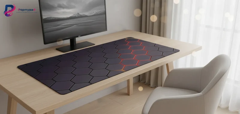 XXL Geometric Gaming Mouse Pad — Lava Hexagons | PopMyPad
