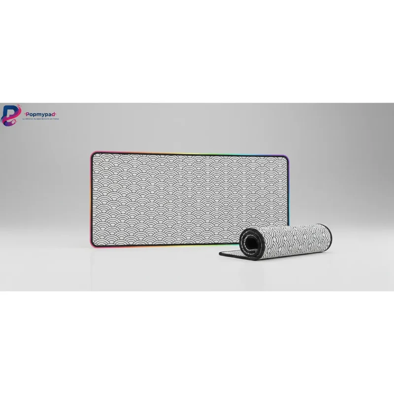 Japanese XXL RGB Mouse Pad — Zen Seigaiha Pattern | PopMyPad