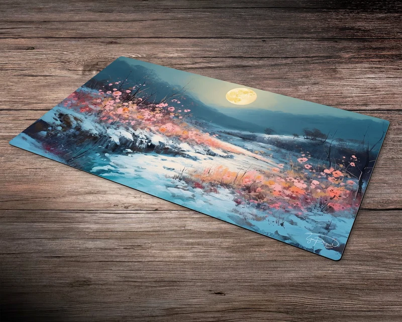 Snowy Nocturne Land - MTG Spielmatte - 24 x 14 inches - MTG Geschenke - MTG Zubehör - Magie Tischmatte