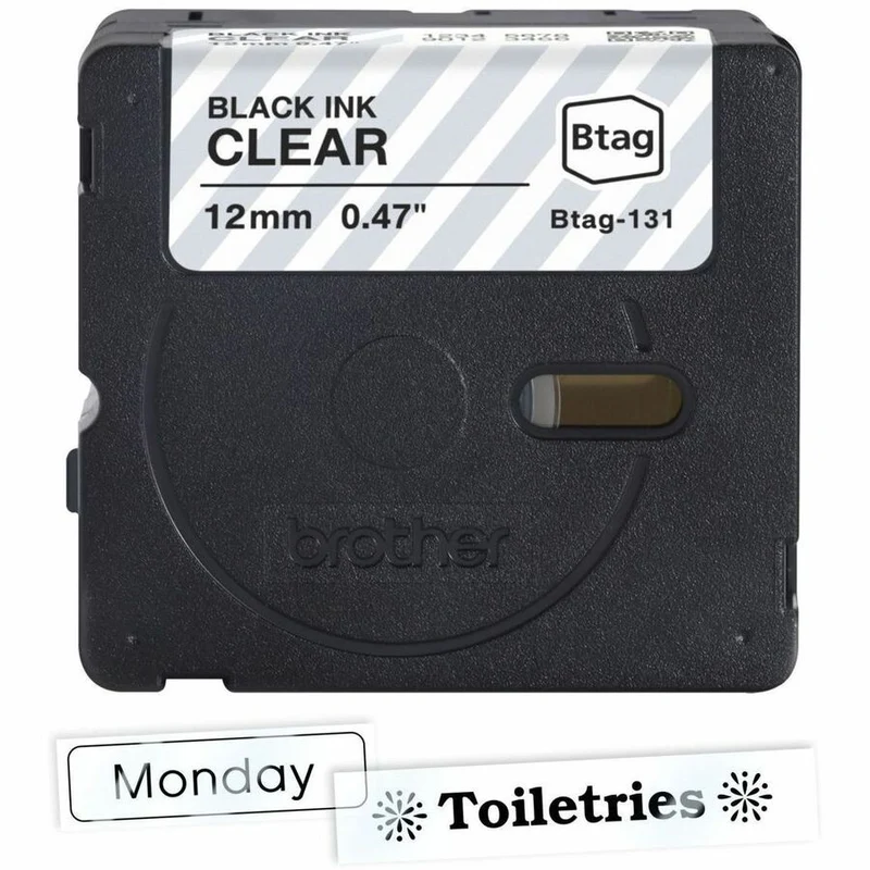 Ruban d'étiquettes noir sur transparent Brother P-touch BTAG-131 BTAG131