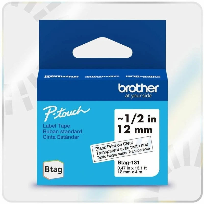 Ruban d'étiquettes noir sur transparent Brother P-touch BTAG-131 BTAG131
