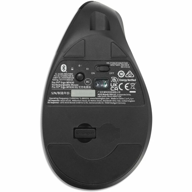 Souris rechargeable Kensington Pro Fit Ergo MY630 EQ K72484NA
