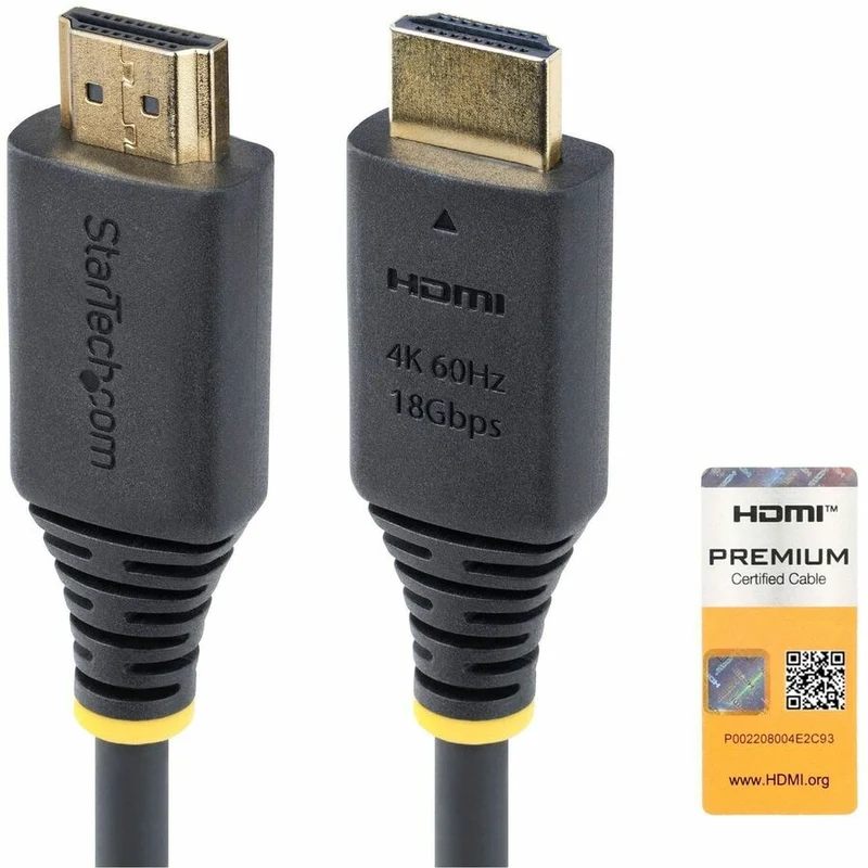 Câble HDMI haute vitesse certifié StarTech.com de 10 m (3 pi), 4K 60 Hz/1440p 144 Hz, 18 Gbit/s, cordon HDMI 2.0 UHD, gaine TPE HDMI2-CABLE-4K60-10F