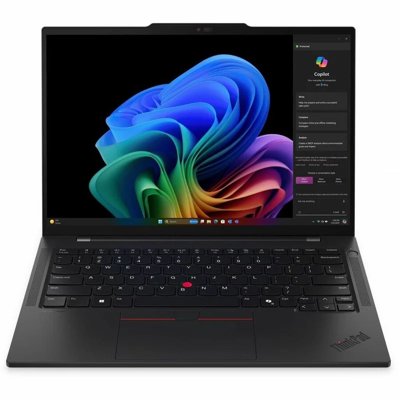 Ordinateur portable Lenovo ThinkPad T14s Gen 6 21N1002DCA 14" (355.60 mm) Copilot+ - WUXGA - Qualcomm Snapdragon X1P-42-100 - 16 Go - SSD 512 Go - Clavier français - Noir 21N1002DCA