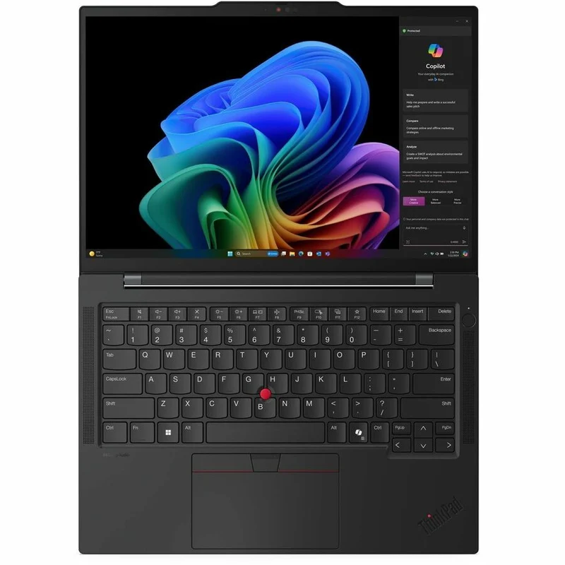 Ordinateur portable Lenovo ThinkPad T14s Gen 6 21N1002DCA 14" (355.60 mm) Copilot+ - WUXGA - Qualcomm Snapdragon X1P-42-100 - 16 Go - SSD 512 Go - Clavier français - Noir 21N1002DCA