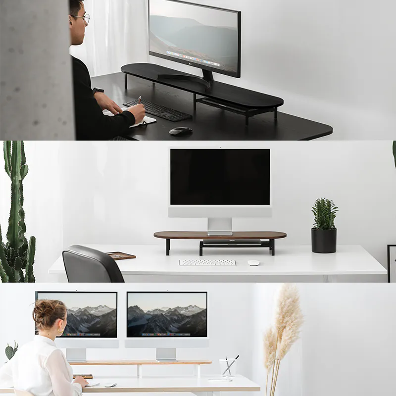 Élévation de moniteur pour 2 moniteurs avec support Black Series