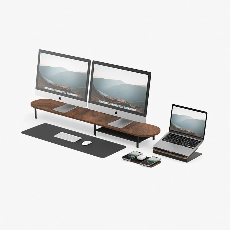 Laptop Stand + Dual Monitor Stand + Multipad + Desk Mat Noyer