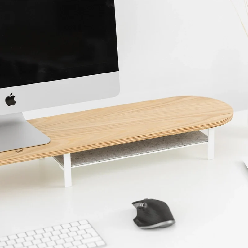 Laptop Stand + Single Monitor Stand + Multipad + Desk Mat chêne
