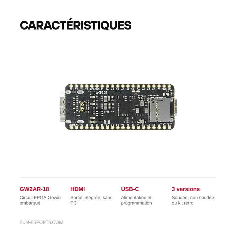 Carte FPGA Sipeed Tang Nano 20K — cœurs rétro open source en HDMI
