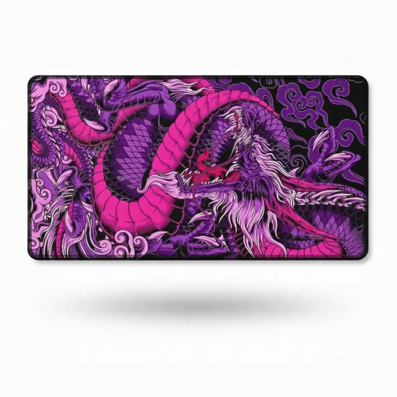 XXL Japanese Gaming Mouse Pad — Violet & Magenta Dragon | PopMyPad