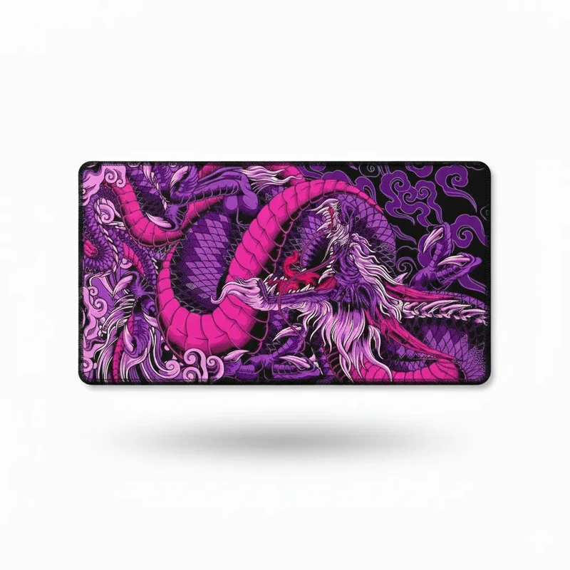 XXL Japanese Gaming Mouse Pad — Violet & Magenta Dragon | PopMyPad