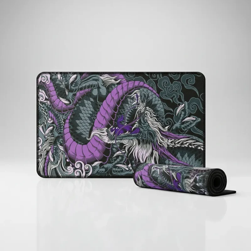 XXL Japanese Gaming Mouse Pad — Ancestral Purple Dragon | PopMyPad