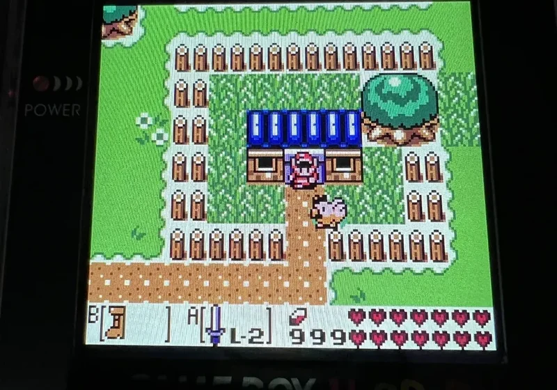 Écran IPS 2,6 pouces pour Game Boy Color — mode grille de pixels