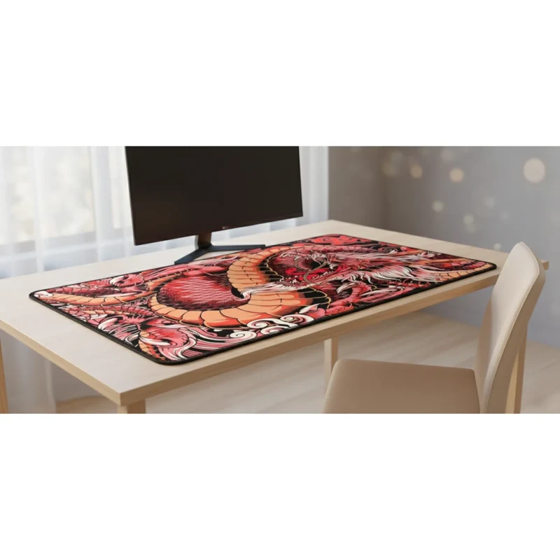 XXL Japanese Mouse Pad — Vermilion Red Dragon | PopMyPad