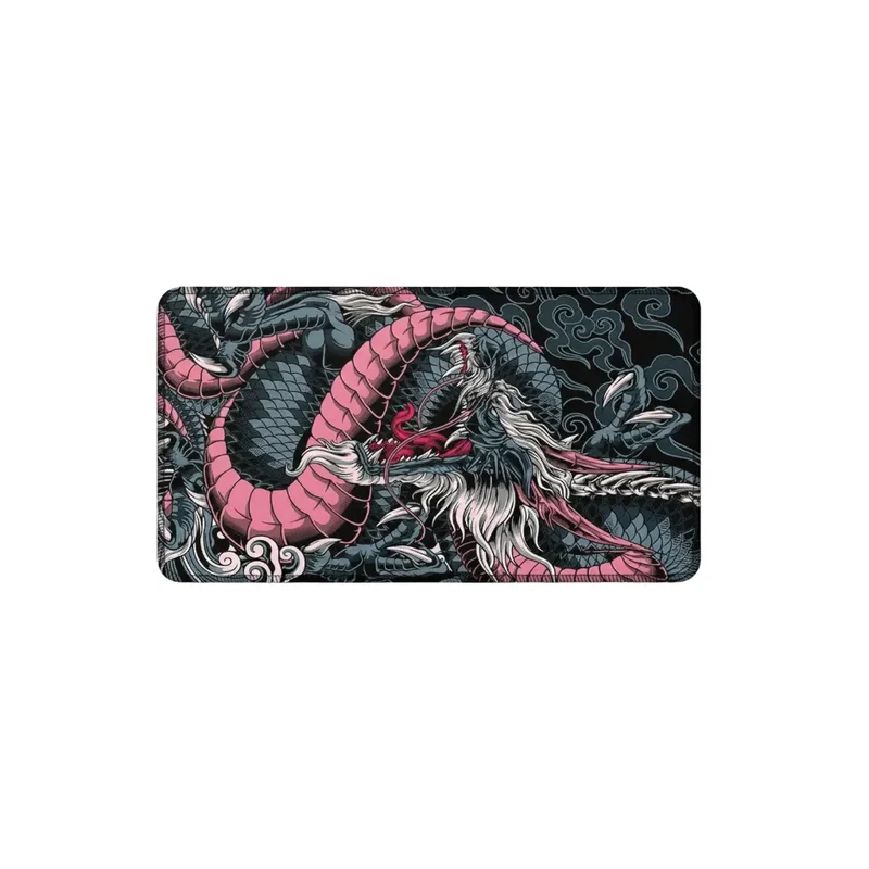Japanese XXL Mouse Pad — Blush Pink & Charcoal Dragon | PopMyPad