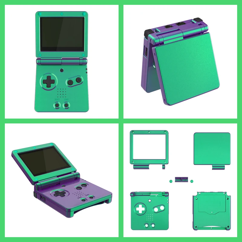 Coque complète Game Boy Advance SP IPS-ready — eXtremeRate, sans découpe