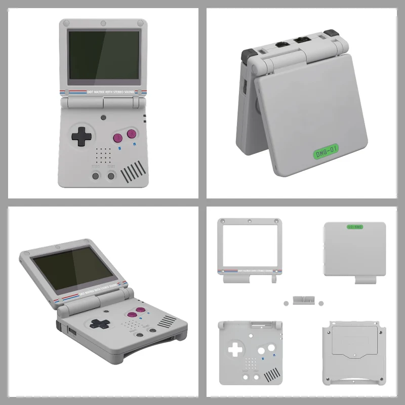 Coque complète Game Boy Advance SP IPS-ready — eXtremeRate, sans découpe