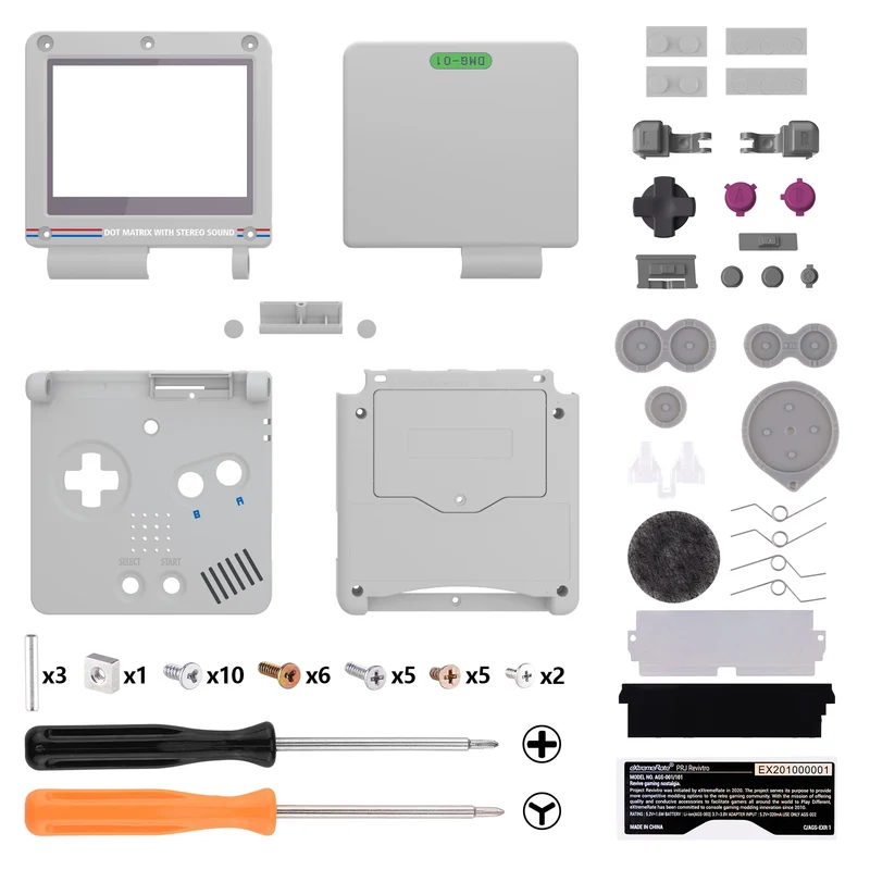 Coque complète Game Boy Advance SP IPS-ready — eXtremeRate, sans découpe