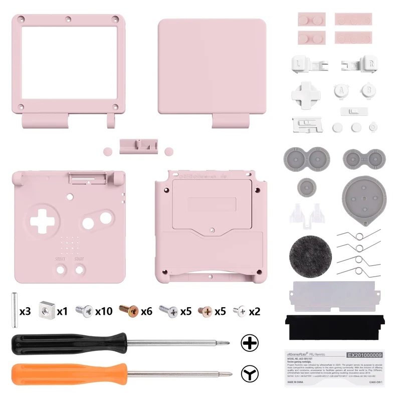 Coque complète Game Boy Advance SP IPS-ready — eXtremeRate, sans découpe