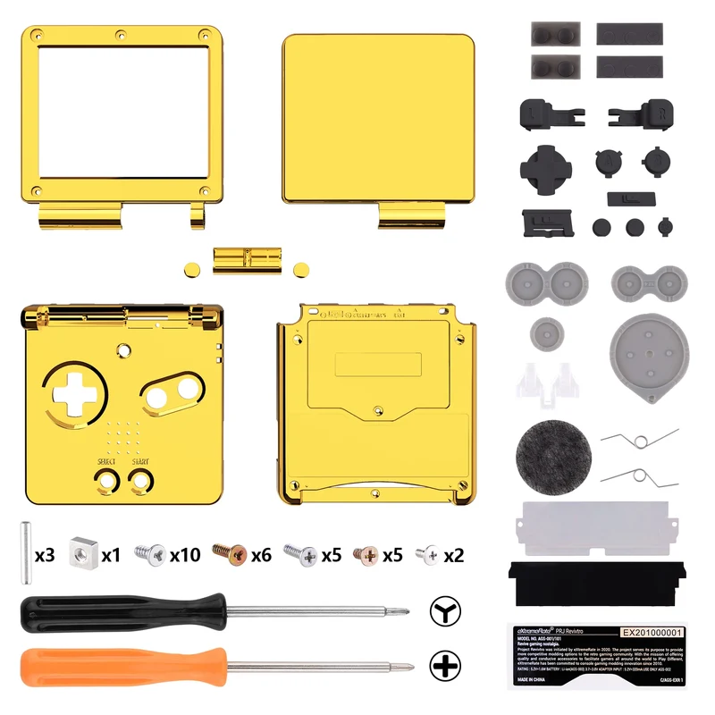 Coque complète Game Boy Advance SP IPS-ready — eXtremeRate, sans découpe