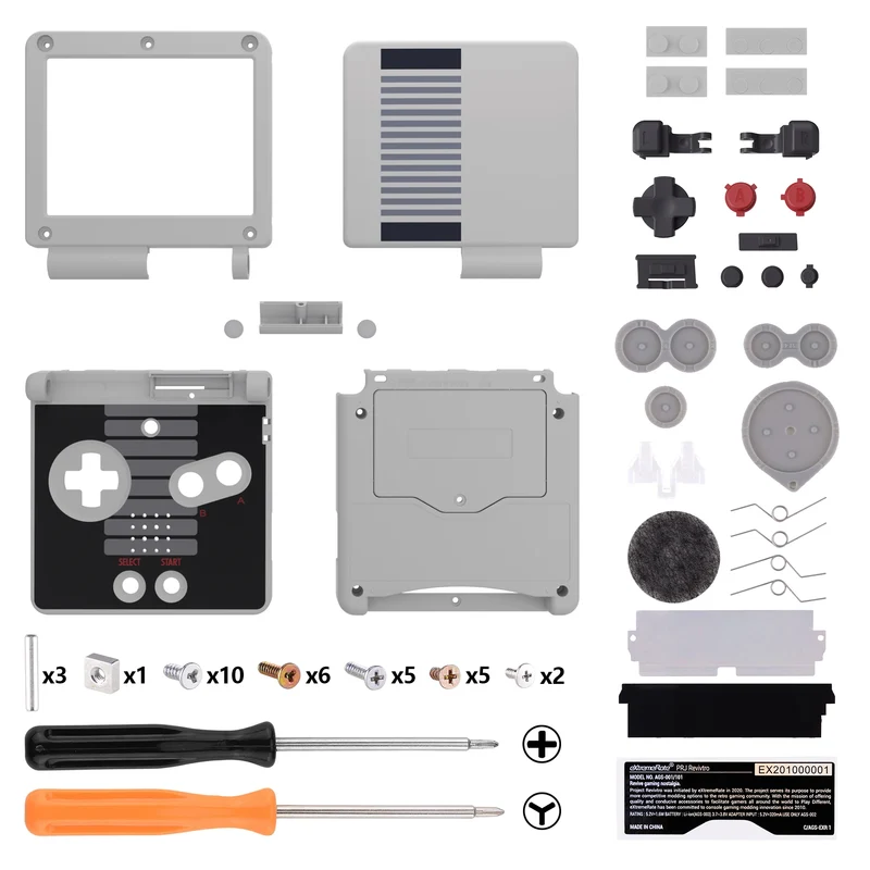 Coque complète Game Boy Advance SP IPS-ready — eXtremeRate, sans découpe