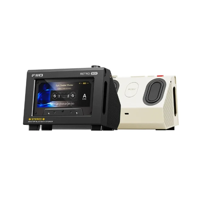 Enceinte Bluetooth FiiO Retro Box — format cassette audio, LDAC et baie pour baladeur