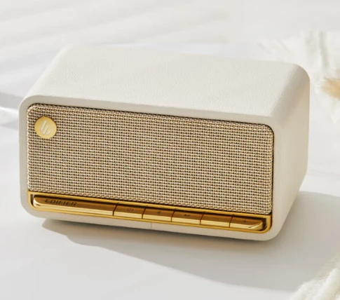 Enceinte Bluetooth Edifier MP230 — caisse en bois, style radio vintage, 10 + 10 W