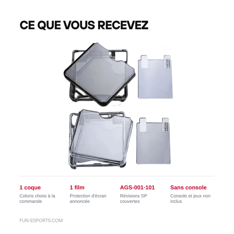 Coque de protection transparente Game Boy Advance SP + film écran