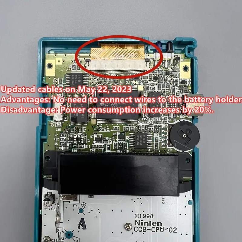 Écran IPS 2,45 pouces pour Game Boy Color — sans découpe de coque