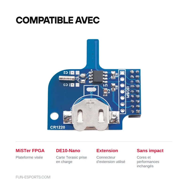 Carte horloge temps réel RTC pour MiSTer FPGA — RetroScaler