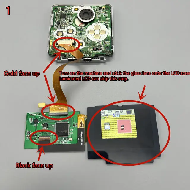 Écran IPS 3 pouces pour Game Boy Advance SP — dalle haute luminosité