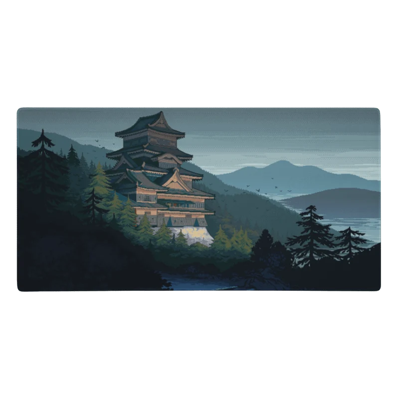 Tapis De Souris Japonais Château Samouraï Pixel