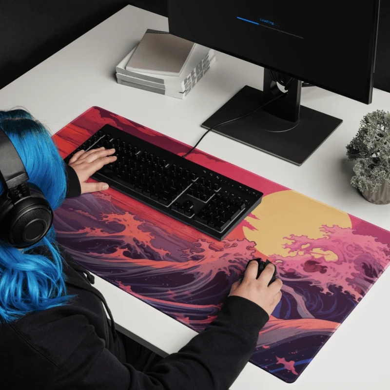 Tapis De Souris Japonais Vague du Soleil Levant