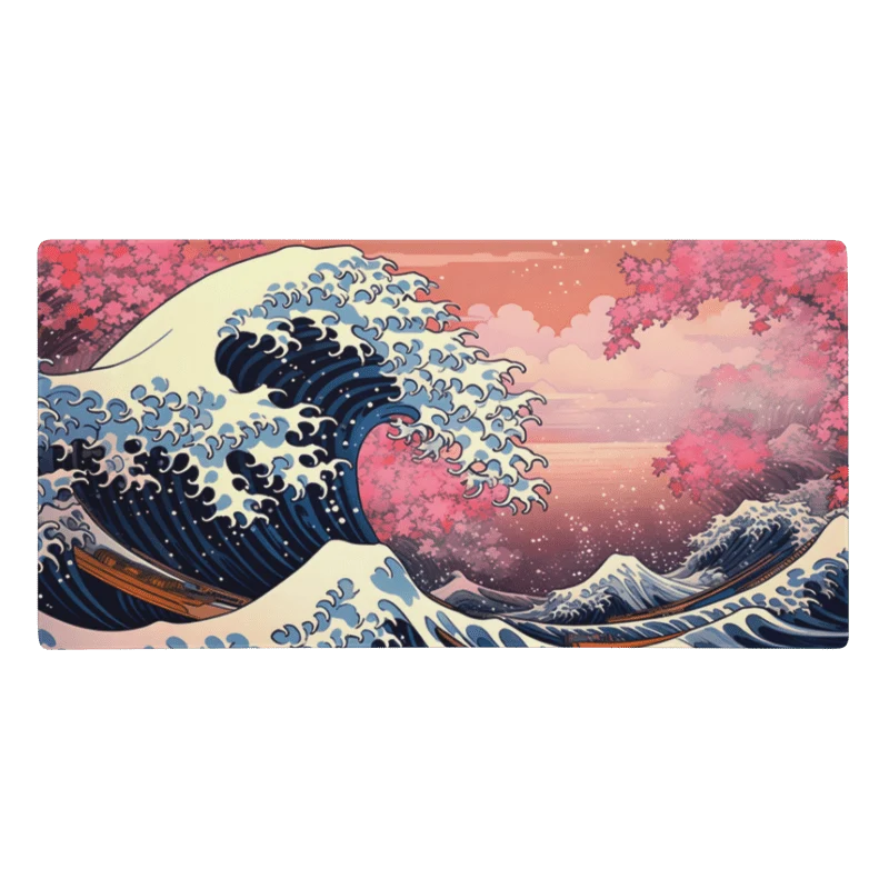 Tapis De Souris Japonais Vague Sakura