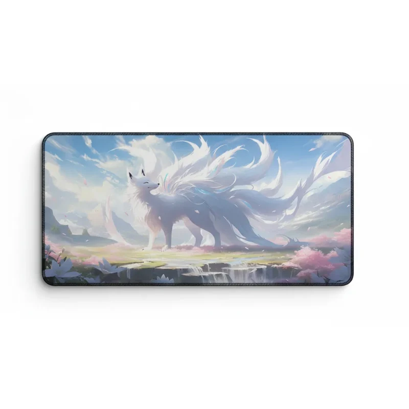 Japanese XXL Mouse Pad — Dreamlike Kitsune in Powder Pink | PopMyPad