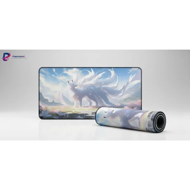 Japanese XXL Mouse Pad — Dreamlike Kitsune in Powder Pink | PopMyPad