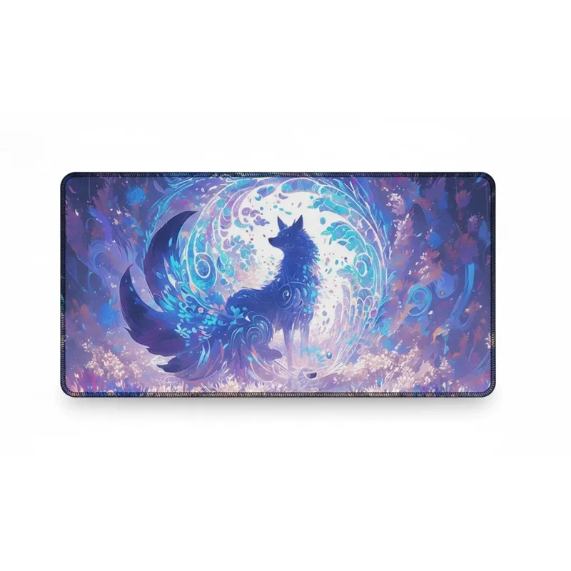 XXL Fox Mouse Pad — Purple & Turquoise Watercolour | PopMyPad