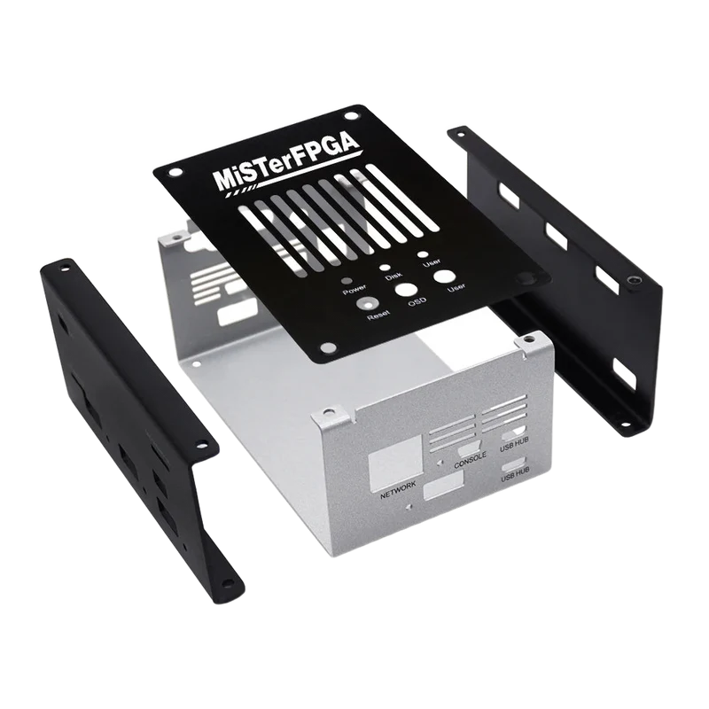 Boîtier métallique MiSTer FPGA pour DE10-Nano — hub USB et I/O