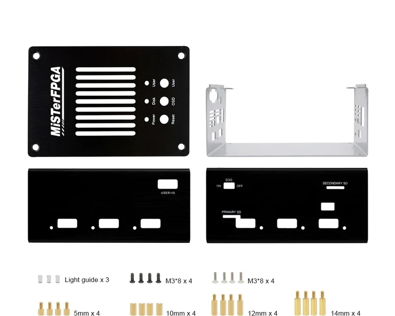 Boîtier métallique MiSTer FPGA pour DE10-Nano — hub USB et I/O