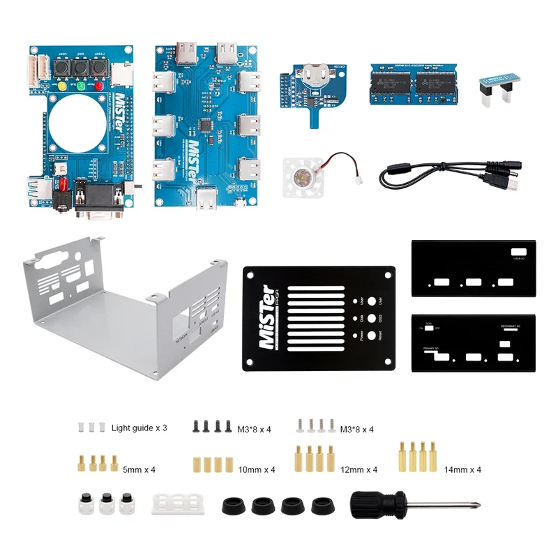 Boîtier métallique MiSTer FPGA pour DE10-Nano — hub USB et I/O