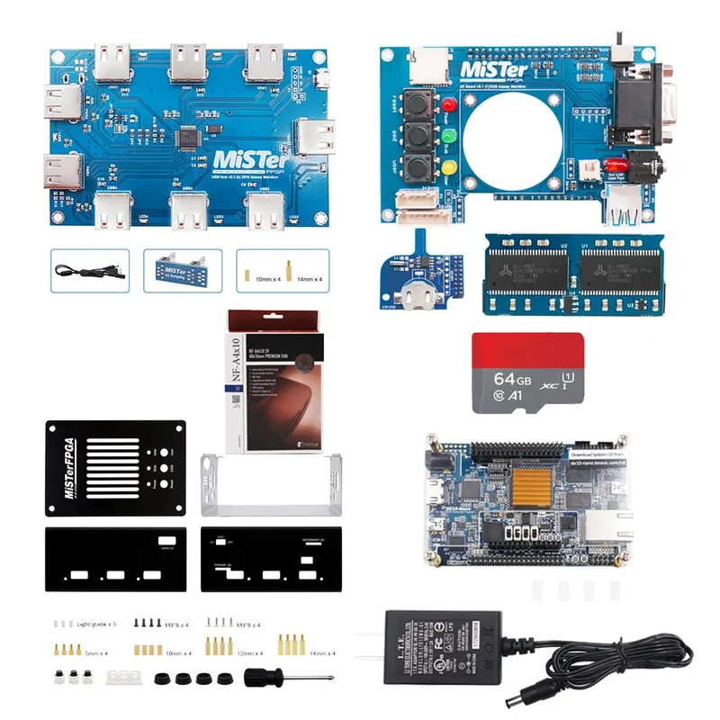Boîtier métallique MiSTer FPGA pour DE10-Nano — hub USB et I/O