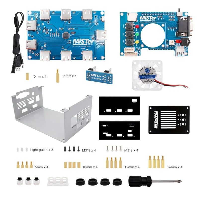 Boîtier métallique MiSTer FPGA pour DE10-Nano — hub USB et I/O