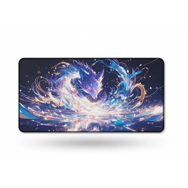 XXL Fox Mouse Pad — Astral Blue & Gold | PopMyPad