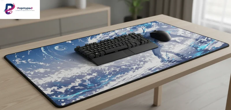 XXL Fox Mouse Pad — Azure Watercolour Polar Spirit | PopMyPad
