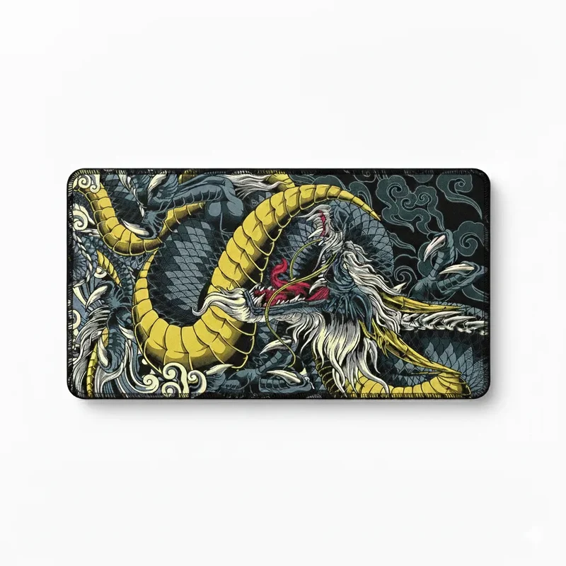 XXL Japanese Mouse Pad — Gold & Black Ryū Dragon | PopMyPad