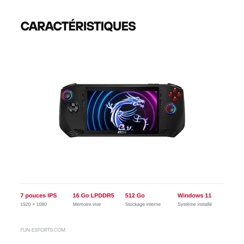 MSI Claw A1M-042FR - 512 Go SSD